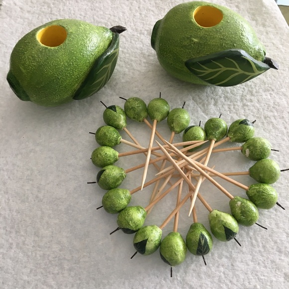 Lime shaped toothpick holders with caps - Picture 4 of 8